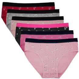 Women's Panties of 4 Pieces/Batch Large 2XL/3XL/4XL Printed Flower Women's Cotton Large Fabric Women's Underwear Plus Size Mom's Pants 89556 230331