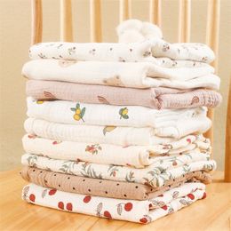 Blankets Swaddling Cotton Gauze Muslin Baby Super Soft born Swaddle Wrap Quick Dry Boy Girl Kids Bath Towel Stroller Cover 230331