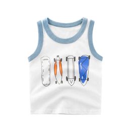 T-shirts 2-8T Toddler Kid Baby Boys Girls Clothes Summer Tank Top Sleeveless Cotton T Shirt Infant Tee Childrens White tshirt Outfits AA230330