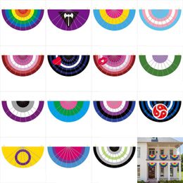 Rainbow Pride Bunting Flag 45x90cm Polyester Flag Gay Pride Lesbian LGBT Pansexual Flag Yard Outdoor Decoration