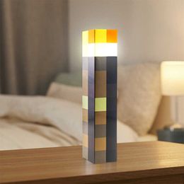 Night Lights 11.5 Inch Brownstone Torch LED Night Lights Game Room Decoration USB Rechargeable Table Light Birthday Gifts for Kids Game Lamps P230331