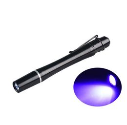 Portable Mini UV Pen Flashlight With Clip 395nm Blacklight Scorpion UV Purple Light Inspection Lights Multifunction Small pocket Torch Lamp