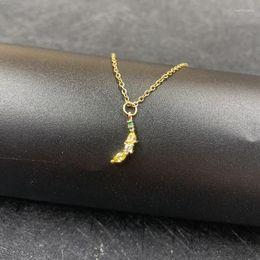 Chains Funny Metal Zircon Yellow Banana Pendant Charm Chain Vintage Delicious Fruits Clavicle Necklace Jewellery Accessories Gifts