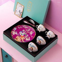 Dinnerware Sets High-grade Bone China Tableware Set Chinese-style Ceramic Bowls And Dishes Light Luxury Cups Gifts