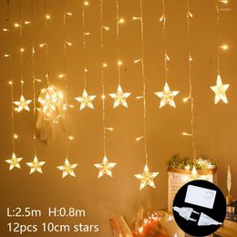 Strings Fairy Led String Lights Decorations For Home Room Eid Mubarak Garland Curtains Lamp Outdoor Decor Holiday Lighting Star Moon