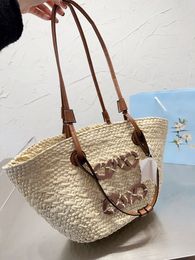 Women Straw Bag Designer Vintage Shopping Bag Fashion Totes Bags Large Handbag Summer Travel Wear Decoration Classic Casual Tote 240515