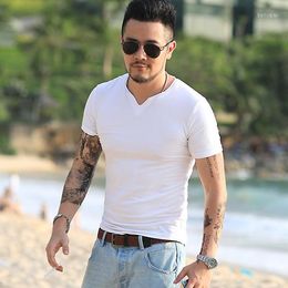 Men's T Shirts 2023 Brand Clothing 3 Colors V Neck Shirt Men Fashion Tshirts Fitness Casual For Male T-shirt S-2XL T951-2