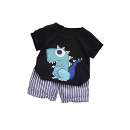 T-shirts Newborn Baby Children's Clothing Boy Summer Cartoon Small Animal T-shirt Shorts Suitable For Sports Boy Children's Clothing Suit AA230330