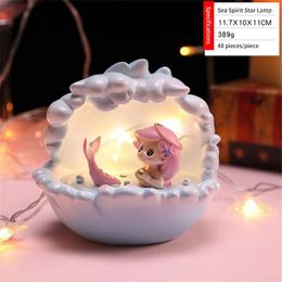 Table Lamps Resin Led Lighting Long Endurance Small Low Power Consumption Eye Protection Ocean Series Star Light Pink