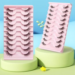 False Eyelashes Half Eyelash 3/5/10 Pairs Transparent Stalk Invisible Band Faux Mink Lashes Reusable Natural Fluffy Makeup Tool