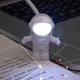 Night Lights Oobest Funny Astronaut USB Gadget Spaceman USB LED Light Adjustable Night Light Gadgets For Computer Laptop PC Lamp P230331