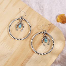 Dangle Earrings European American Bohemian National Vintage Big Round Circle Beaded Set For Women Holiday Versatile
