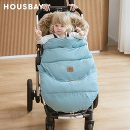 Sleeping Bags Baby Bag In Stroller Winter Windproof Fur Collar Removable 2 Styles Footmuff 036 Months For Cart Basket born 230331