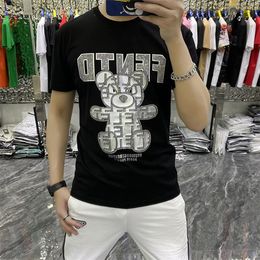 Mens T Shirt Designer For Men Womens T-Shirts Fashion tshirt With Letters Hot drill Casual Summer Short Sleeve Man Tee Woman Clothing Asian Size M-5XL