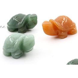 Party Favour 1.5 Inch Hand Carved Turtle Gemstone Crystal Tortoise Pocket Stone Animal Figurines Statue Scpture Rrc357 Drop Delivery Dhuaq