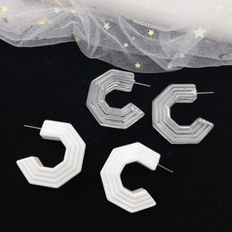 Stud Earrings Resin Irregular Polygon Contracted Joker Fashion CE - 392