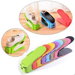 Storage Holders Racks Home Use Shoe Modern Double Cleaning Shoes Rack Living Room Convenient Shoeboxes Organiser Stand Shelf Drop Dh0Ci
