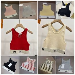 Letters Jacquard T Shirt Women Knit t Shirts Summer Sleeveless Vest Shirts 10 Styles Designer Shirt Sweater Beach Shirts
