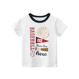 T-shirts 2-8T Summer Cotton Boys T Shirt Toddler Kid Baby Clothes Short Sleeve baseball TShirt Infant Top White Childrens Tee Outfits AA230330