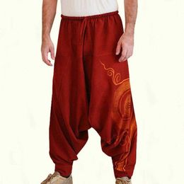 Men's Pants Men's Casual Elastic Waist Baggy Hippie Yoga Harem Pants Men Baggy Hippie Boho Gypsy Aladdin Hippie Boho Pants W0325