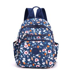 School Bags Vento Marea Mini Backpack Flower Printing Women Shoulder Bag Preppy Style Waterproof Nylon Female Rucksack Purses For Girls 230331