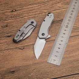 1Pcs KS1408 Assisted Flipper Folding Knife 8Cr13Mov Stone Wash Blade Stainless Steel Handle Outdoor Camping Hiking EDC Pocket Folder Knives with Retail Box