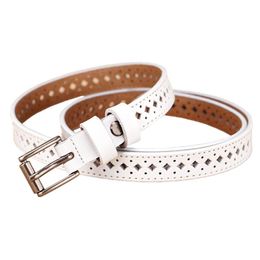 Belts White Pin Buckle Hollow Women Cowhide Stylish And Simple Design Ms Belt Dress Decoration Female Cinturon Brown Black Red