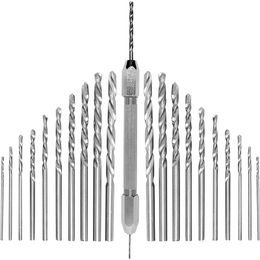 Watch Repair Kits Pin Vise Hand Drill For Resin Casting Moulds 20 PCS (0.8-3 Mm) Twist Tools And Bits Plastic Wood &