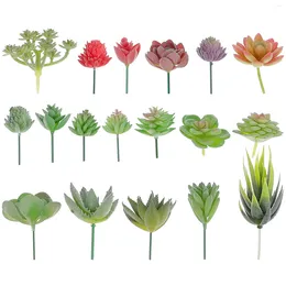 Decorative Flowers Faux Artificial Fake Simulation Decor Picks Succulents Stems Unpotted Succulent Pick Shrubs Silk Flower Bouquet Stem