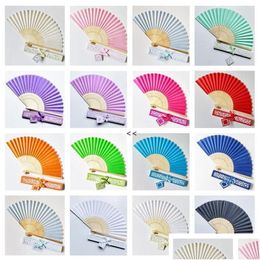 Party Favour White Hand Fan Paper Pocket Folding With Gift Box Church Summer Diy Decoration Supplies Rrb16125 Drop Delivery H Dhbkk