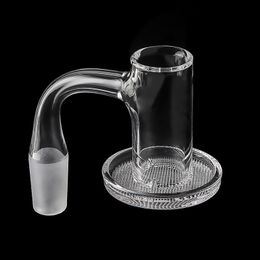 Smoke Full Weld Beveled Edge Quartz Banger Nails With Bottom Grid Dish Suitfor Glass Bongs