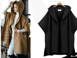 Women's Jackets 5xl Women's Clothing European Suit-dress Cloak Woolen Loose Coat Winter Clothes Woollen Overcoat Fat Mm Long Windbreaker