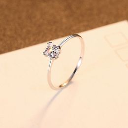 Brand Design Succinct Style Super Flash Zircon Ring Women Premium s925 Silver Ring Wedding Party Jewelry Accessories