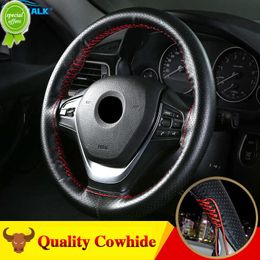 New Car Steering Wheel Covers Braid DIY 38cm Artificial Leather Car Steering Wheel Covers With Needle And Thread Car Accessories