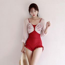 Women's Swimwear Korean Style One Piece Patchwork Women 2023 Summer Push Up High Waist Sexy Hollow Out Swimsuit Vintage Bikini