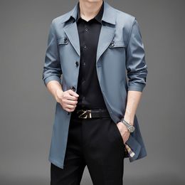 Men's Trench Coats Plus Size 5XL 6XL 8XL Men Long Coat 2023 Autumn Spring Suit Collar Designer Business Casual Brand 230331