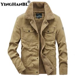 Men's Jackets Big size Until 8XL Thick Warm Winter Military Fleece Loose Cargo jackets Male Cotton Casual Air Force Flight Jacket men clothing 230331