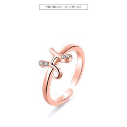 Band Rings Fashion Cubic Zircon 26 Initial Capital Letter Open Finger Az For Women Engagement Party Jewelry Gift Y Drop Deliv Dhgarden Dhe37