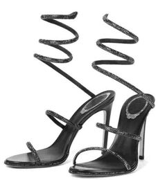 Fashion Women's White sandal strass shoes Summer Margot Jewel Sandals Shoes Women celo Crystal snake heel Strappy High Stiletto Heels Lady Elegant Brand Pumps