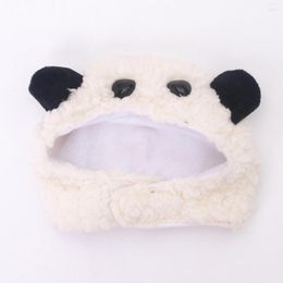 Dog Apparel Black White Pretty Cute Panda Ear Shape Plush Pet Cosplay Hat Fastener Tapes Cat Headgear Ultra Soft Accessories