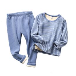 Pyjamas Brand Winter Children's Pyjamas Set Boys' Warm Pyjamas Thick Girls' Pyjamas 2-12 Year Wool Baby Underwear 230331