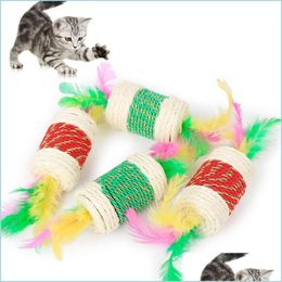 Cat Toys Molars Claws Candy Colour Ropes Sisal Throwing Pets Interative Drop Delivery Home Garden Pet Supplies Dhws7