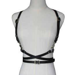 Belts Women Sexy Harajuku O-Ring Garters Faux Leather Body Bondage Cage Sculpting Harness Waist Belt Straps Suspenders BlackBeltBelts