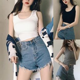 Women's Tanks Summer Crop Sexy Tops Women Y2k Aesthetic Clothes Sleeveless Short Vests White Black Grey Korean Harajuku Tank Top