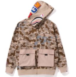 A Man Bathing Ape Shark Hood desert camo Large Full Zip Rap Hip Hop Hoodie full zip