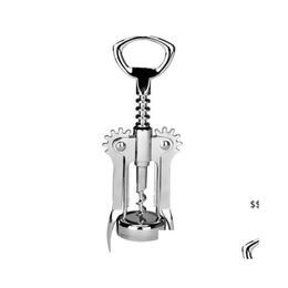 Openers Wine Beer Bottle Stainless Steel Metal Strong Pressure Wing Corkscrew Grape Opener Kitchen Dining Bar Rrb16251 Drop Delivery Dh1Rf