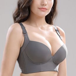 Bras Push Up Deep Cup Hide Back Fat Underwear Shaper Incorporated Full Coverage Lingerie 230330