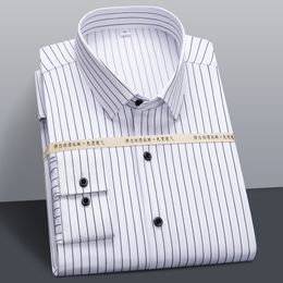 Men's Casual Shirts Stretch Men's Dress Fashion Long Sleeve Slim Suitable for Social Office Solid Colour Iron Free Soft Plain Smart Shirt 230331