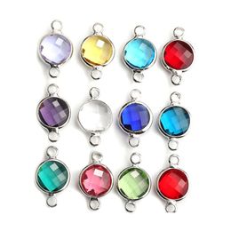 Charms New 12 Month Birthday Stones Sier Stainless Steel Pendant Bracelet Necklace Earring Rhinestone Crystal Diy Jewellery Dr Dhgarden Dhowu