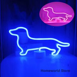Night Lights Dog Neon Sign Light LED Animal Modeling Decoration Lamp Nightlight Ornaments for Home Room Party Wedding Birthday Holiday P230331
